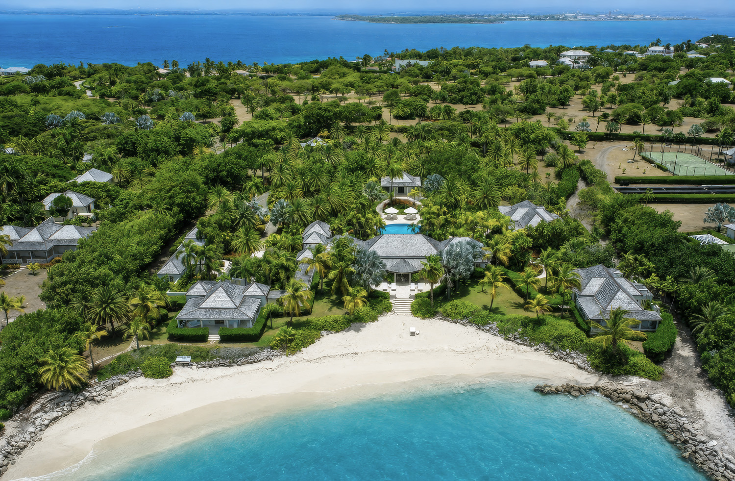 7 bed beachfront villa for sale at Jumby Bay in Antigua
