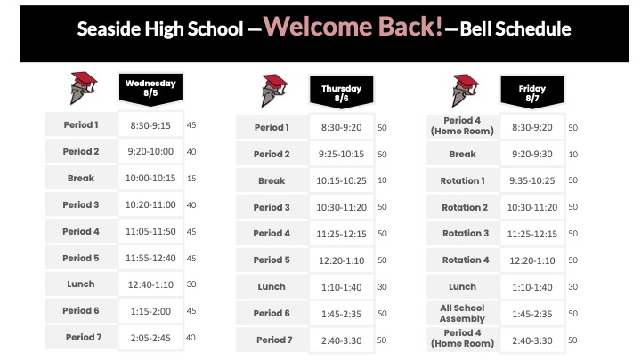 Welcome Back to 2026-2027 School Year: Class Schedules 