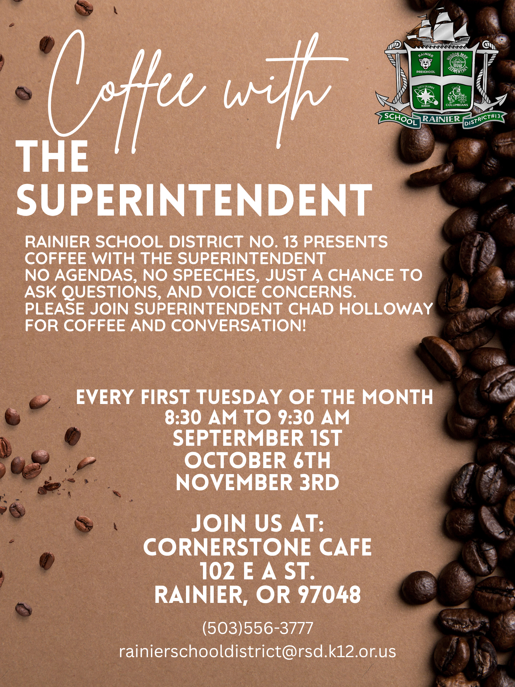 Coffee With the Superintendent - Tuesday of Every Month