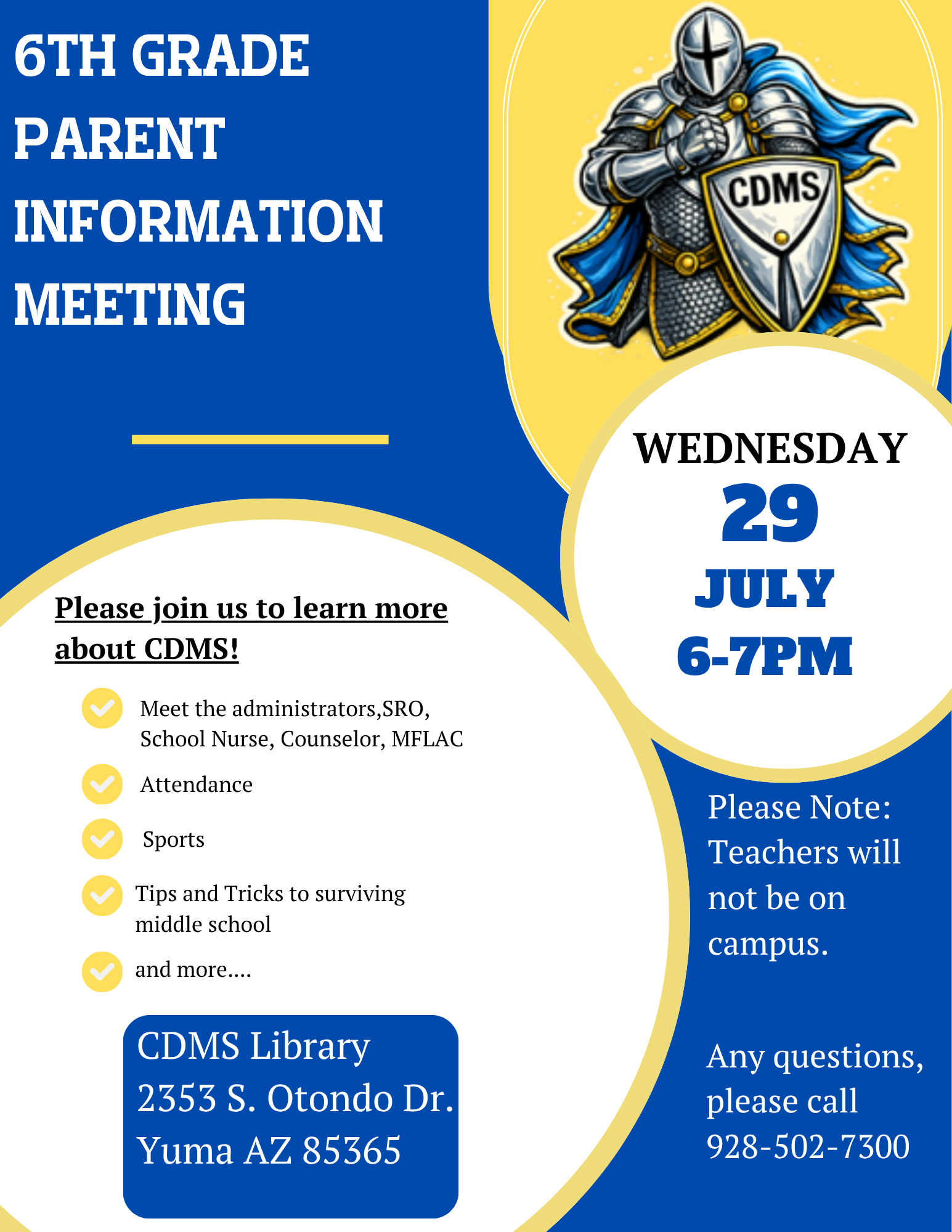 6th Grade Parent Information Meeting