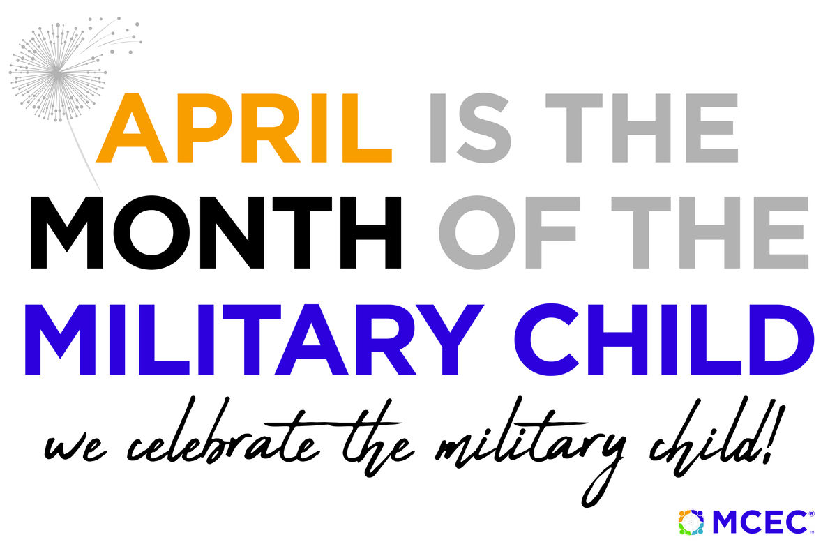 April is the month of the military child text and graphic
