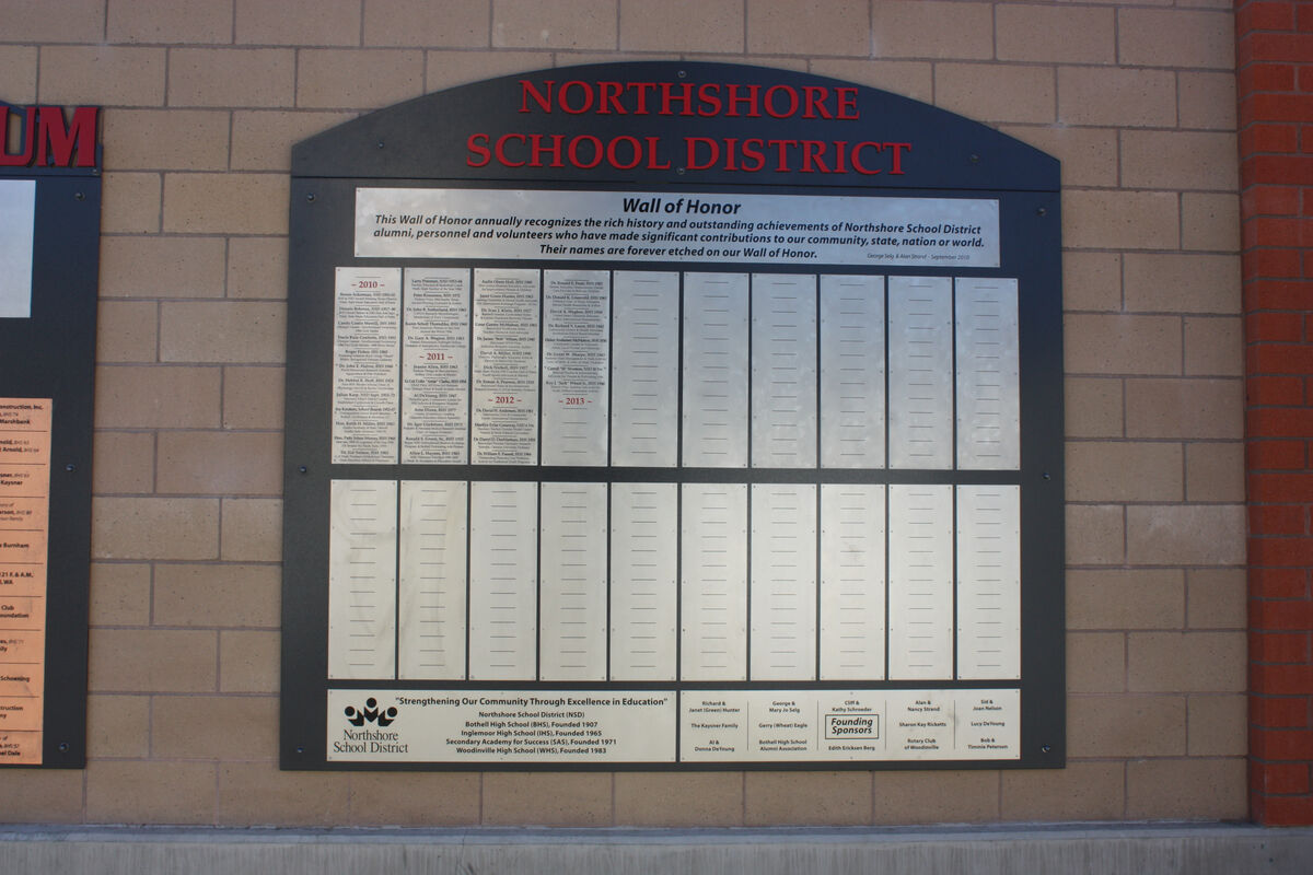 Picture of the Wall of Honor plaque at Pop Keeney Stadium