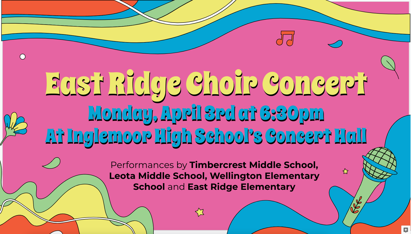 ER Choir Concert 4/3, 6:30pm flyer