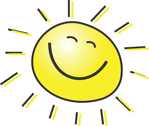 smiling sun with rays