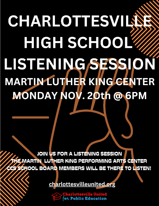 Flyer for CHS Listening Session (See post for information.)