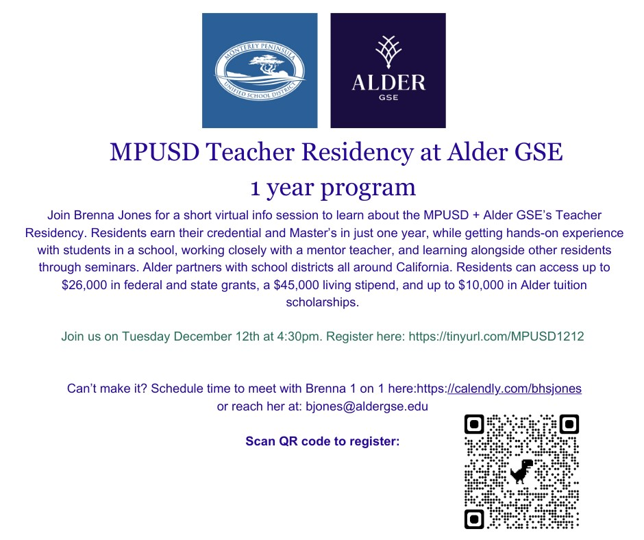 Teach at MPUSD Departments Monterey Peninsula Unified School District