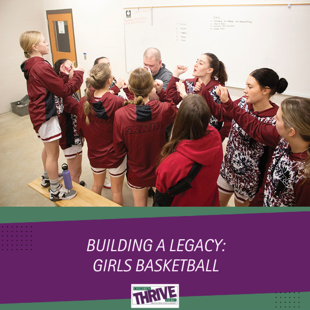 Sandy High School Girls Basketball team before their final game of the season.
