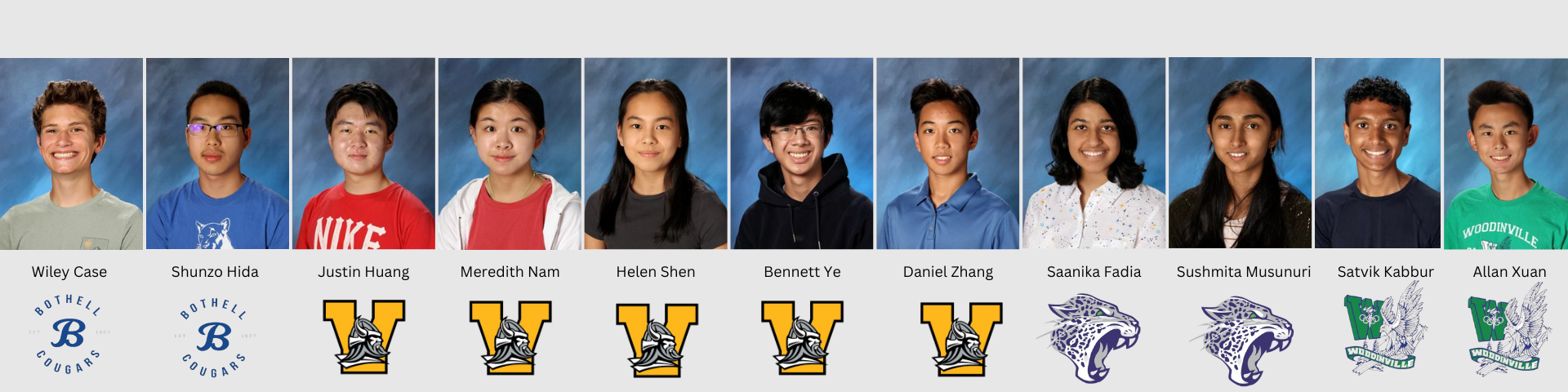 Photos of 11 Northshore students who were named National Merit Finalists
