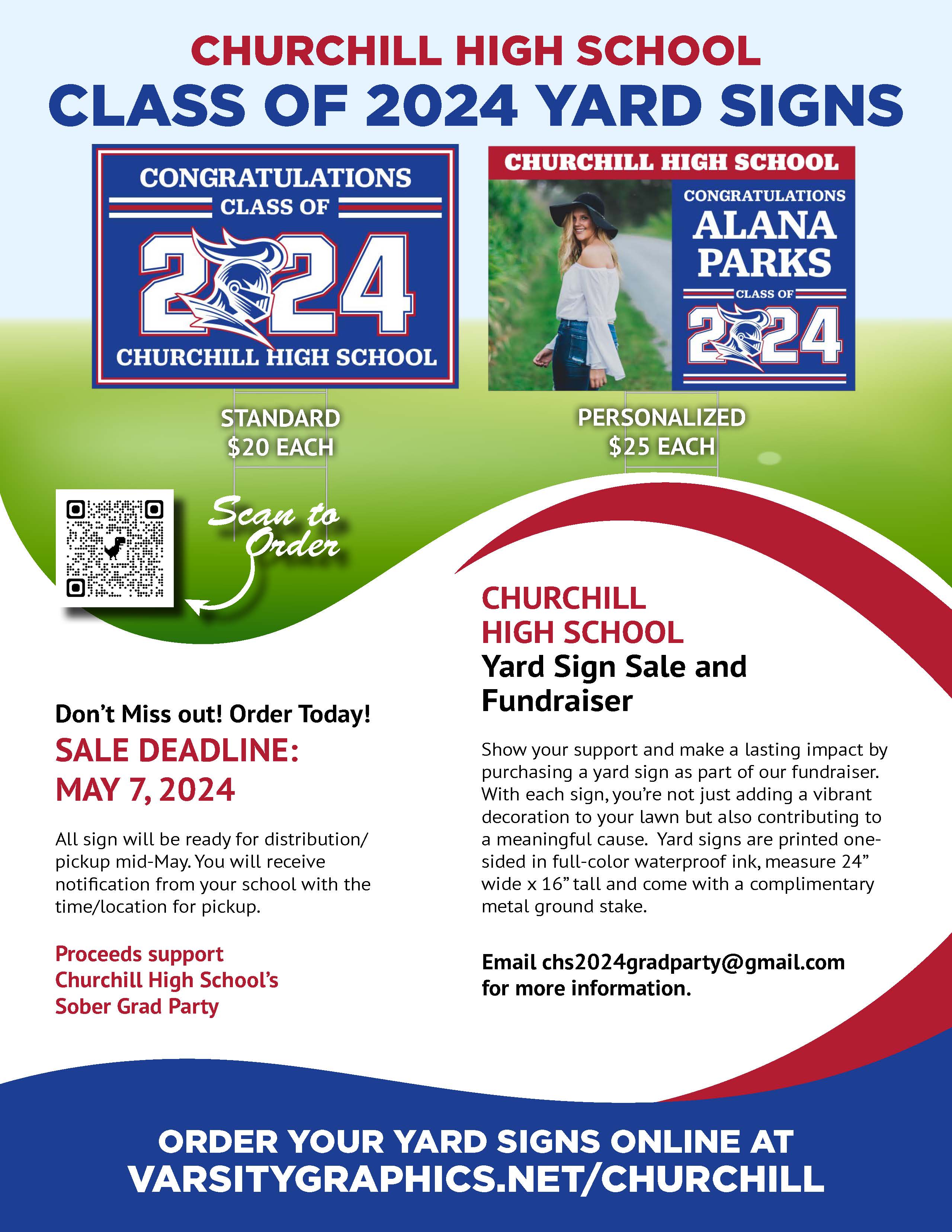 Grad Party Yard Sign Fundraiser Flyer