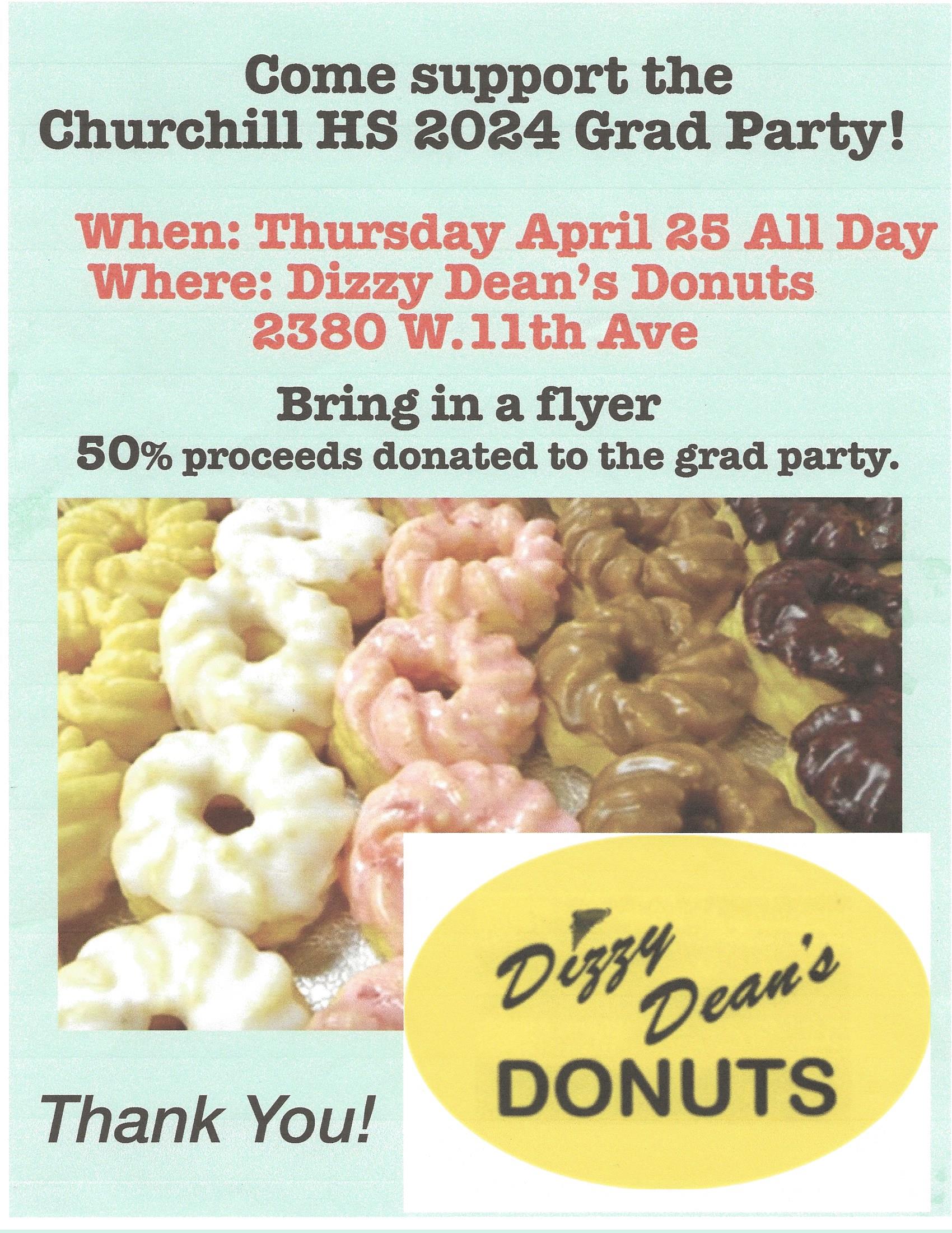Grad Party Donut Fundraiser Flyer