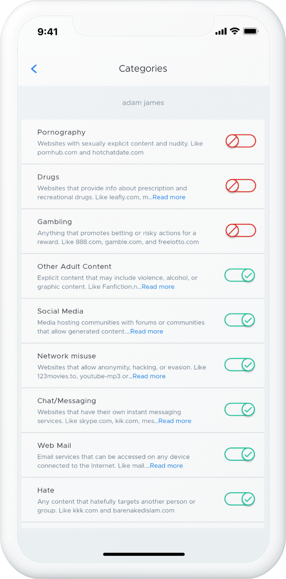 Activity feed screenshot