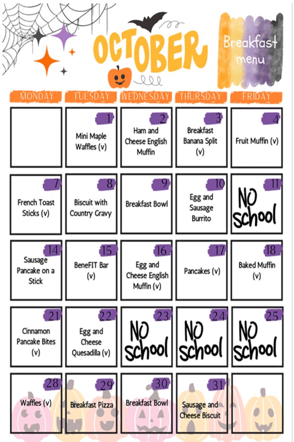 October breakfast menu
