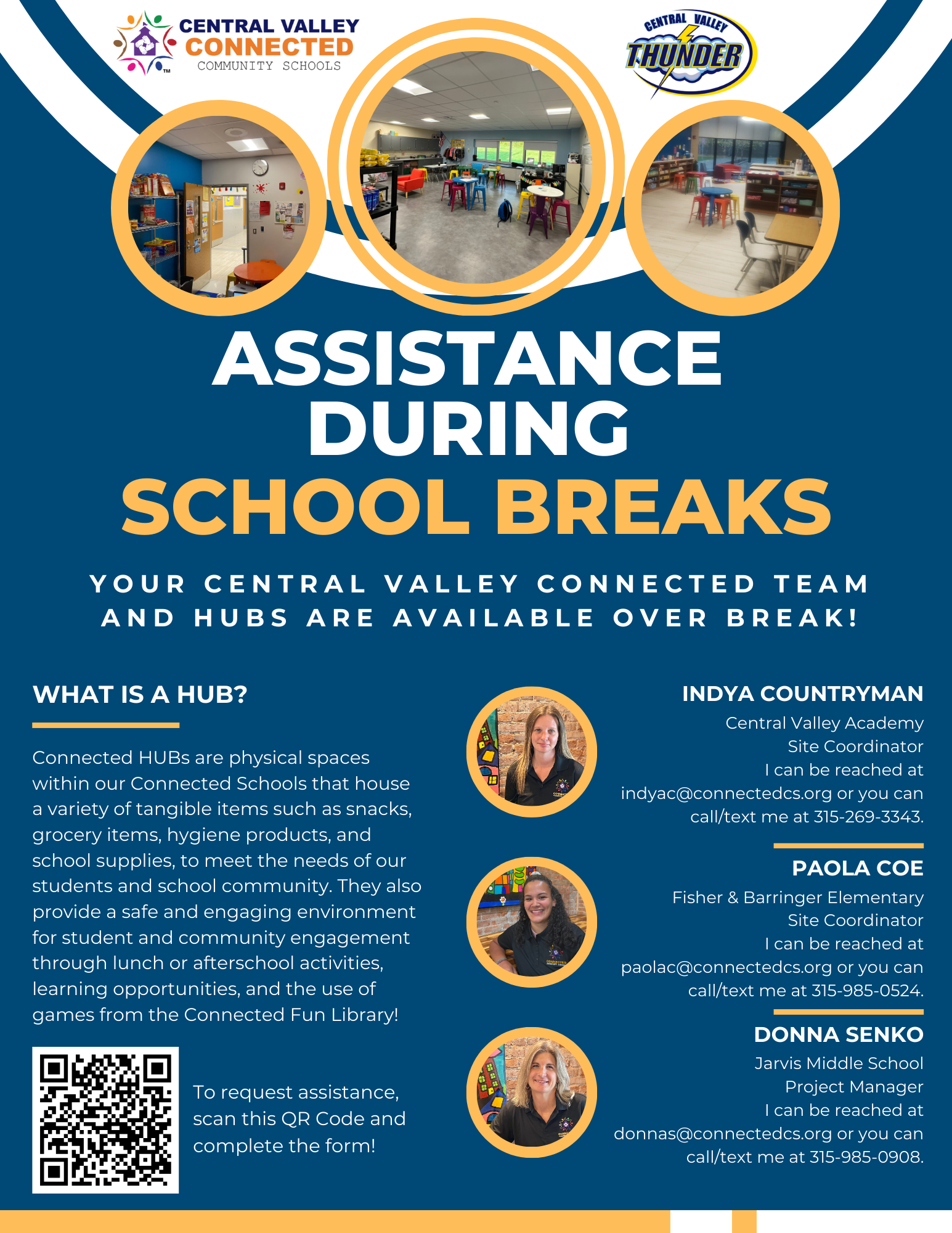 Poster with staff headshots and information included in the body of this post