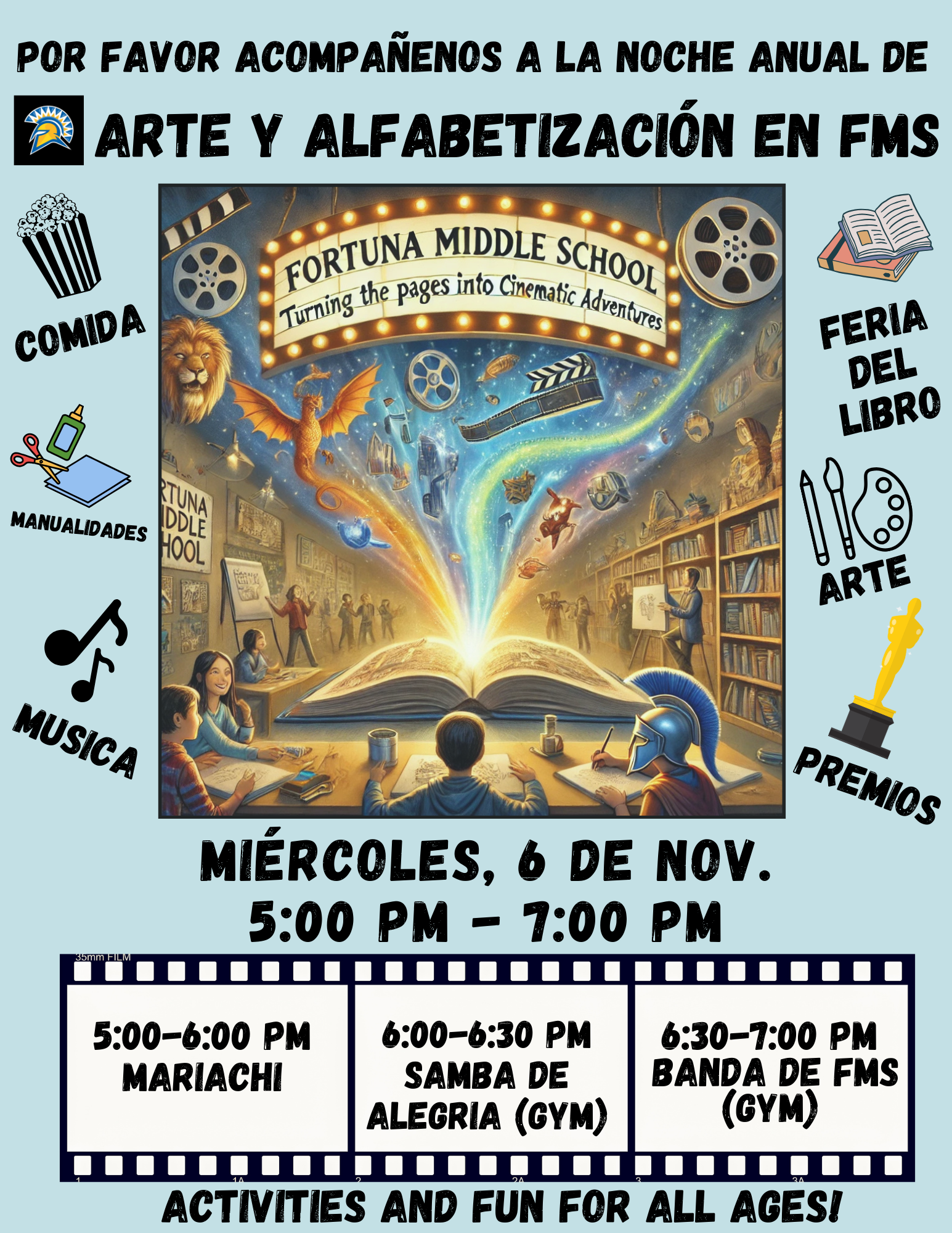 Spanish Art and Literacy Night Flyer
