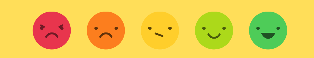 Faces with different expressions (mad to happy)