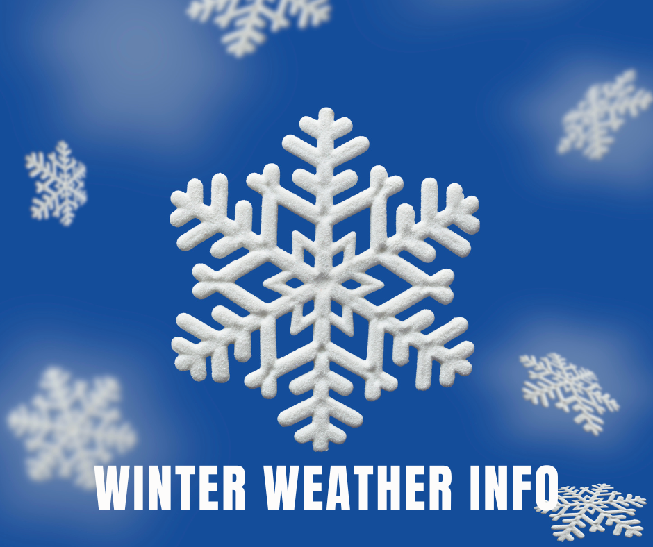 snow flake with the words winter weather information