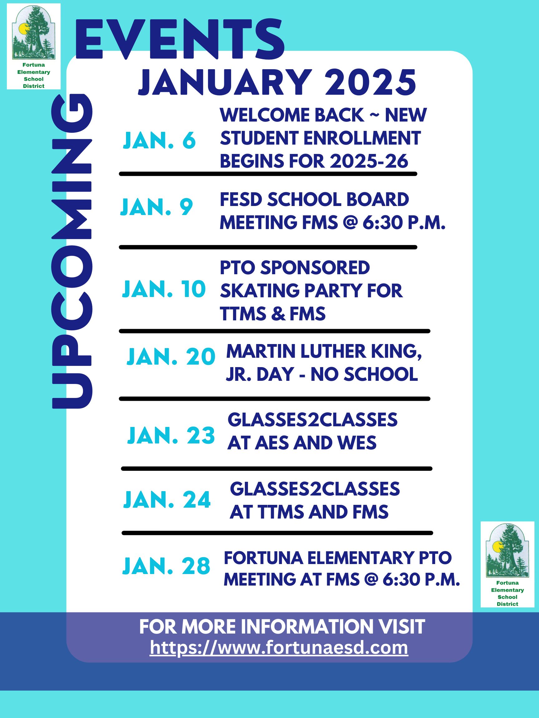 January Calendar of Events