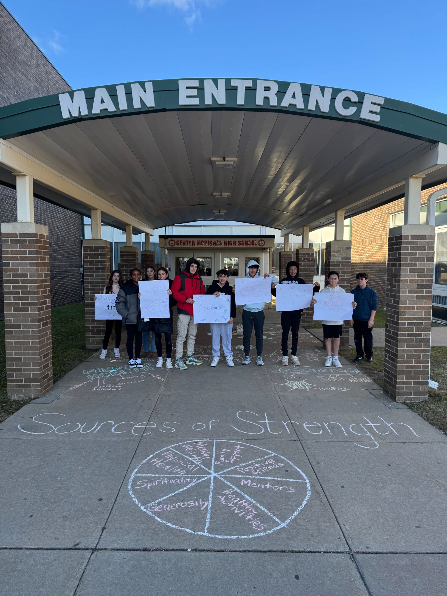 Sources of Strength peer leaders decorated the Center Moriches Middle School in order to promote mental health.