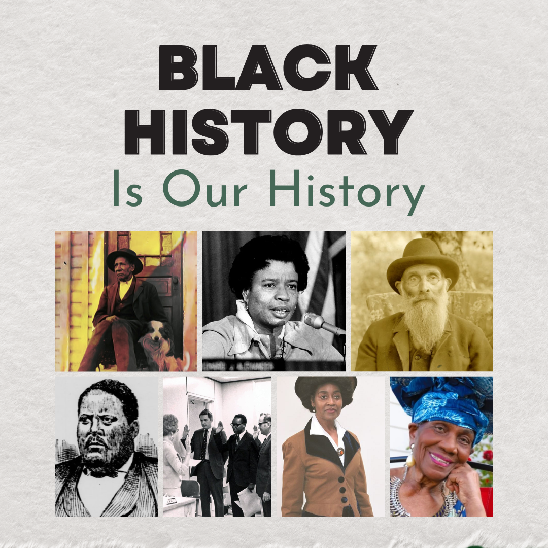 A collage of images celebrating Black History with the text 'Black History Is Our History'.