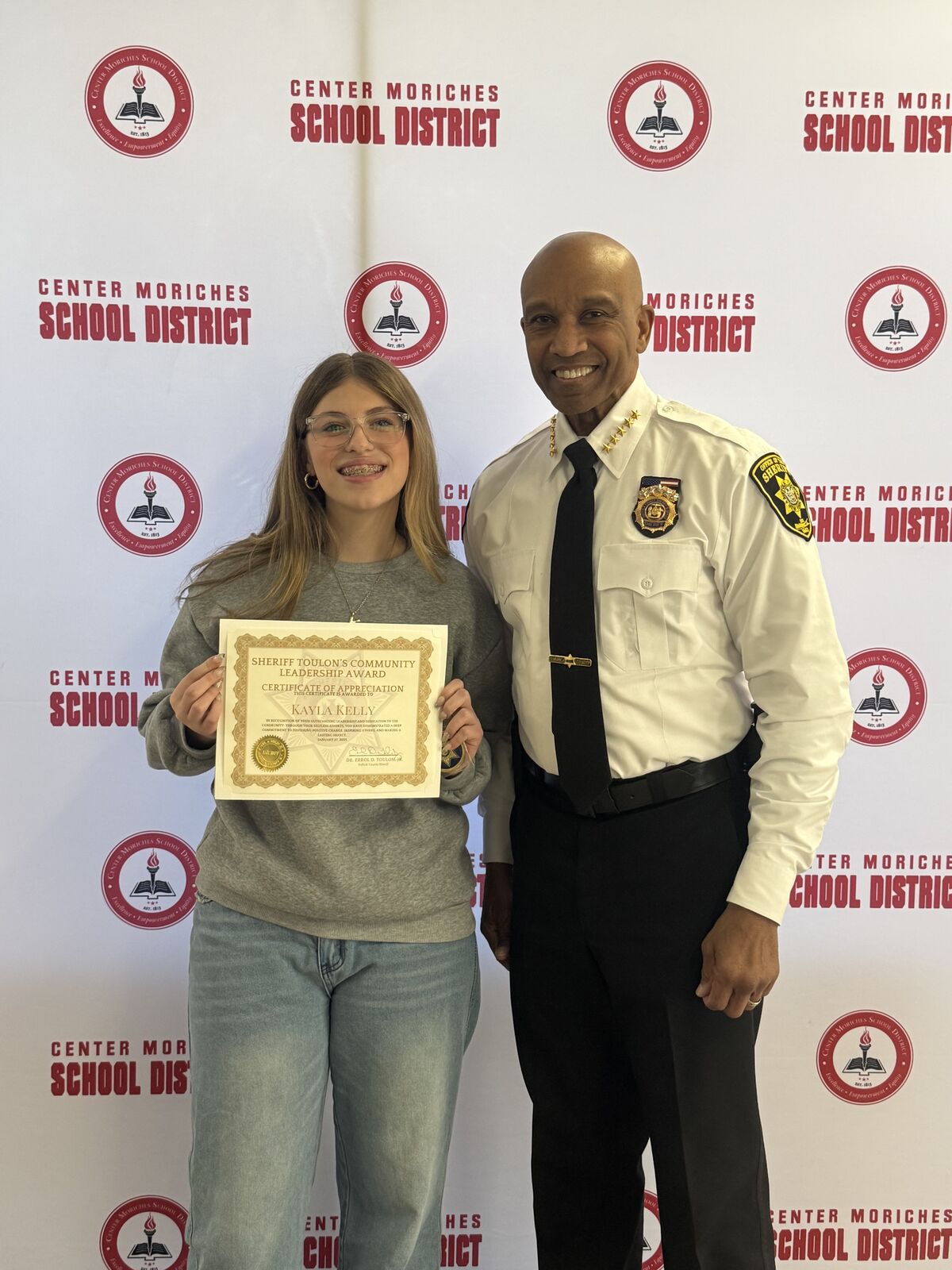 Kayla Kelly with Sheriff Toulon