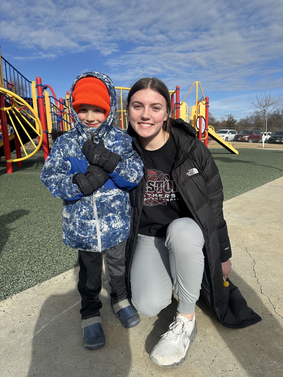Senior girls basketball player, Hollynn with her VIP for tonight's basketball game vs Clarinda.