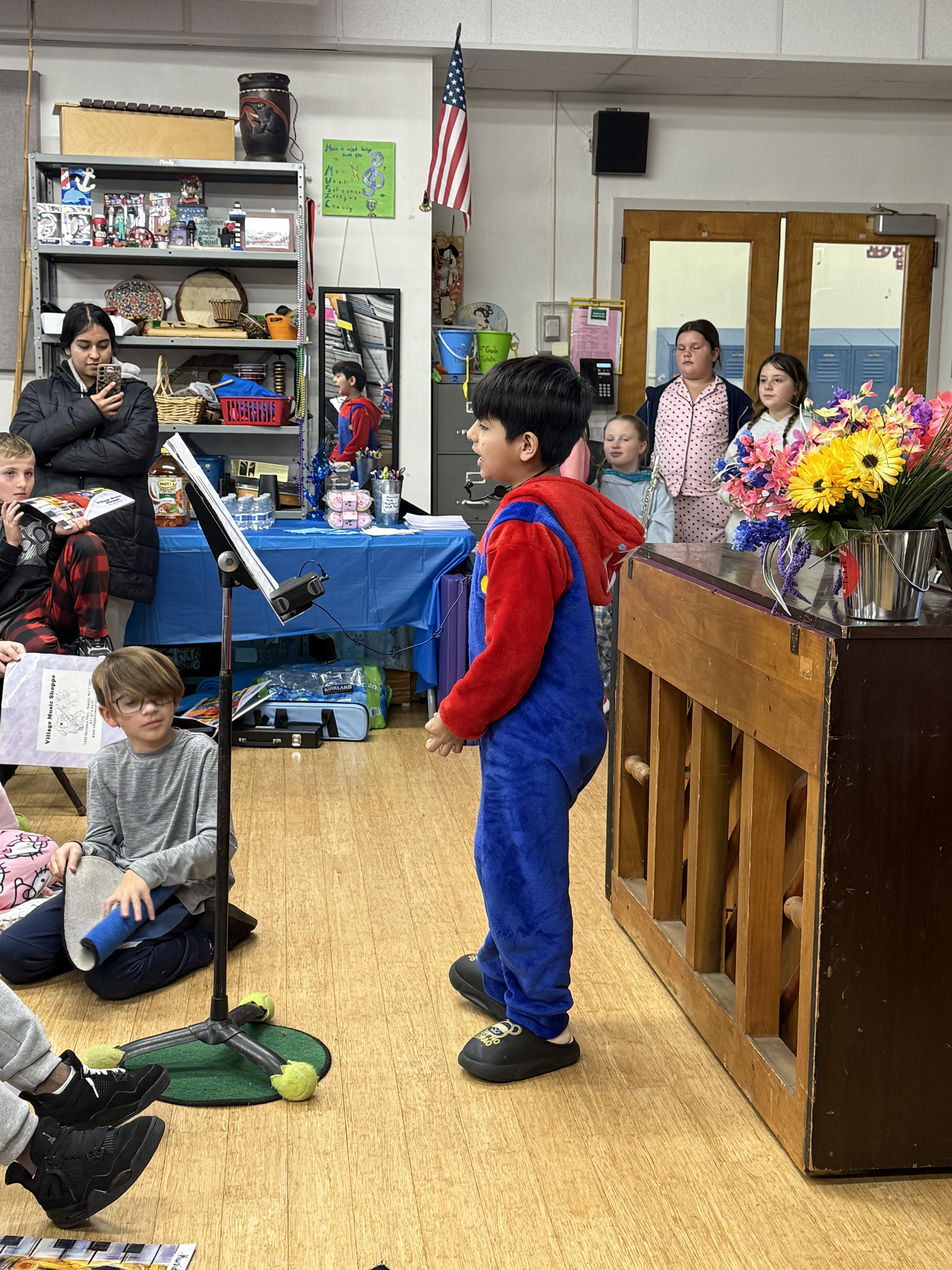 Student singing at the Young Composers Showcase