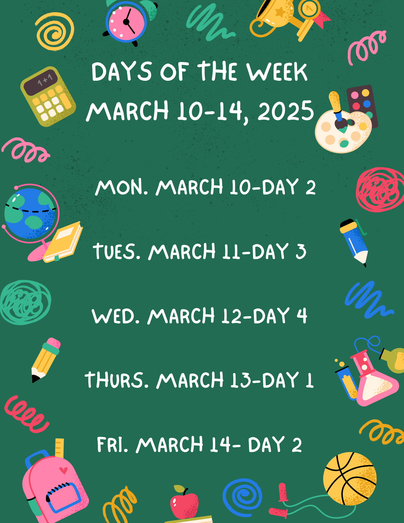Days of the week!
