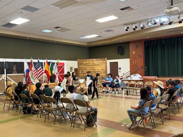 Image of Los Amigos' Walk Through California student re-enactment. 