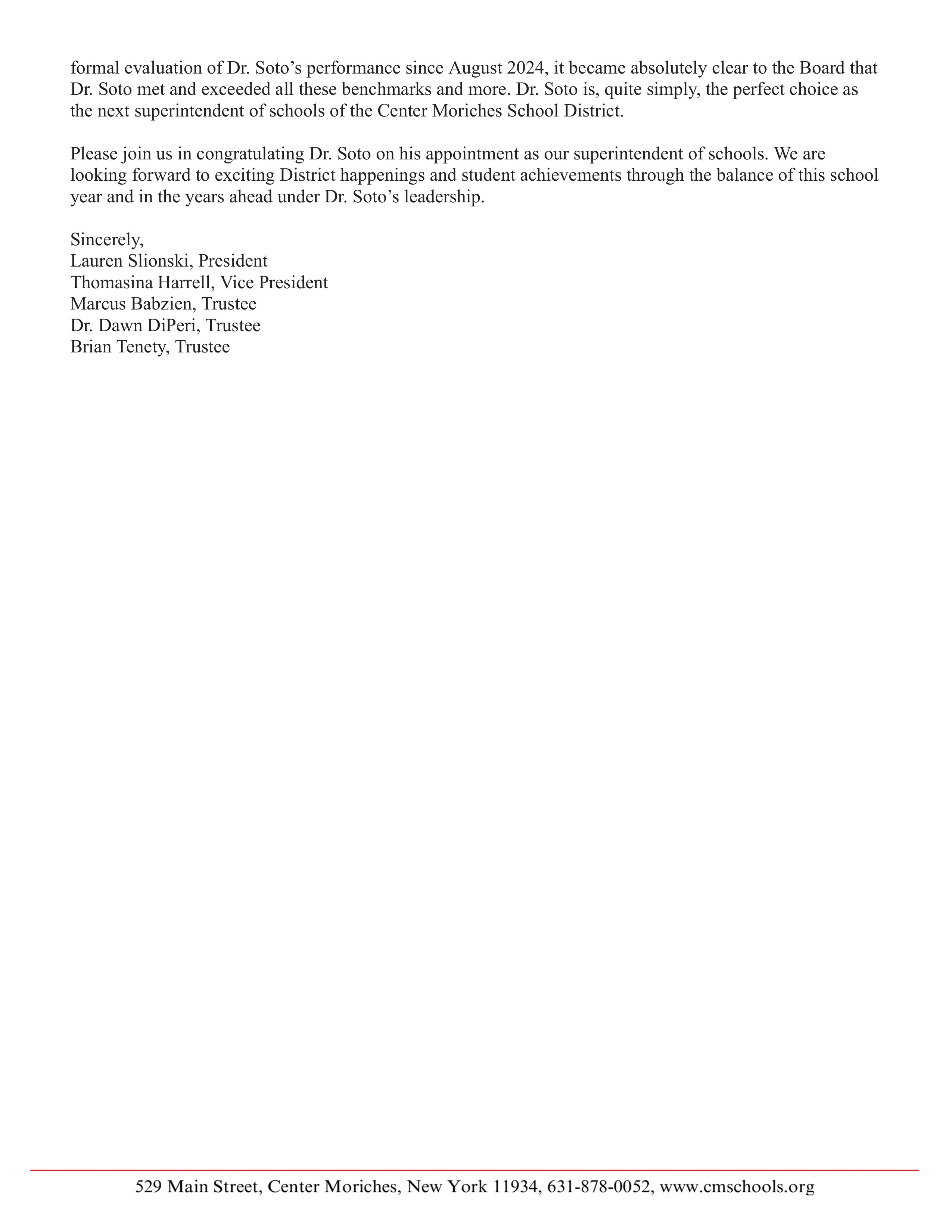 2nd part of letter from Board of Education