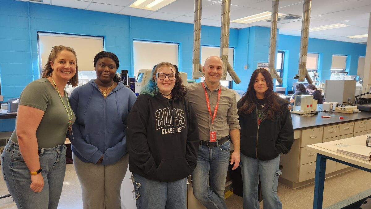Left to right: Mrs. Olivero, Bineta Konte, Lilyana Steele, Dr. Machan, Jacqueline Piedra