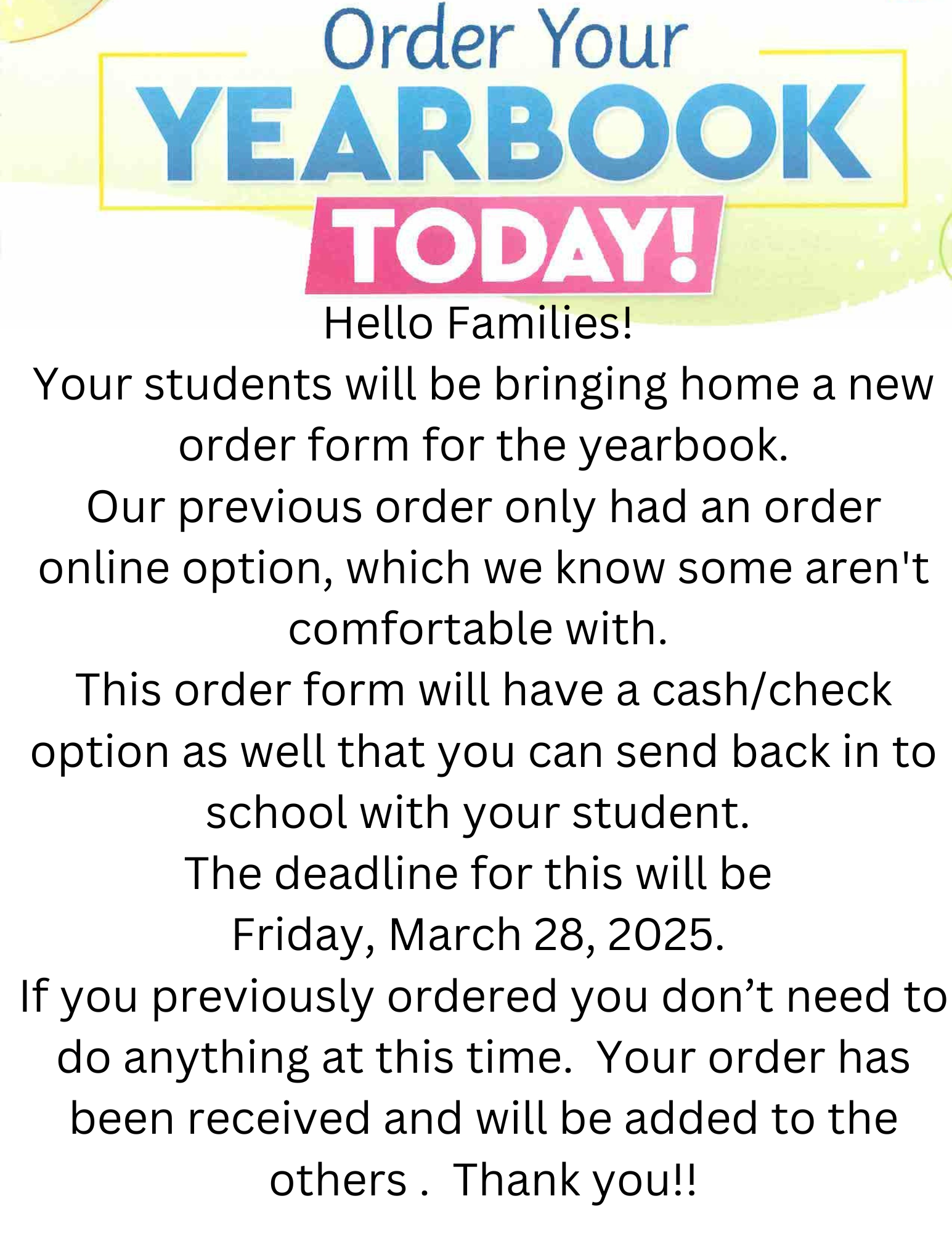 Yearbook Orders