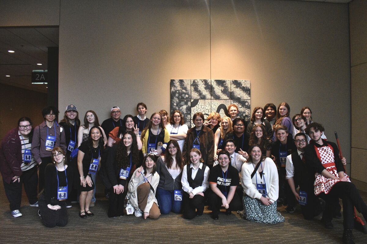 group photo of theater students