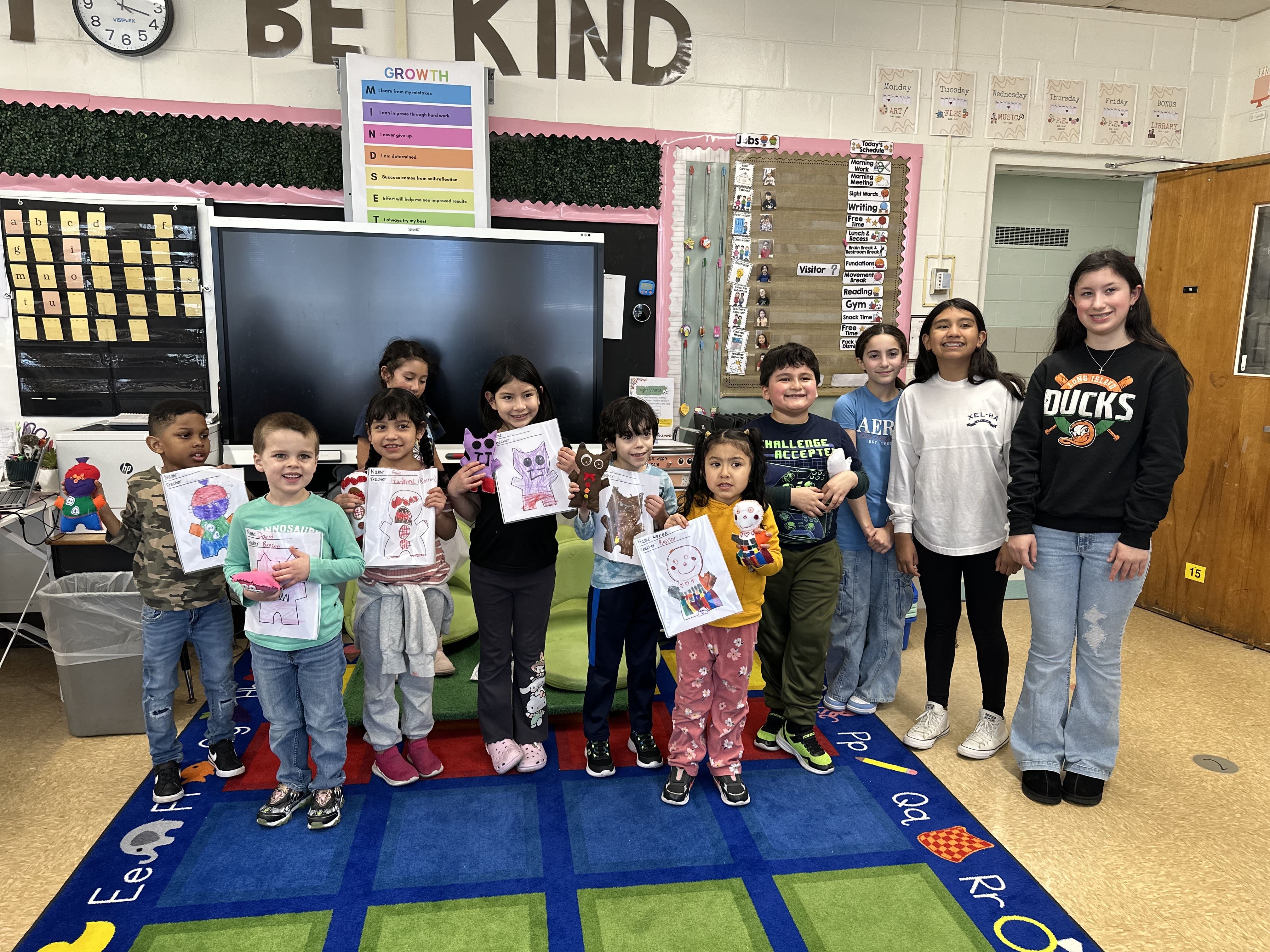 Center Moriches second and sixth graders collaborated on a special Monster Match activity.