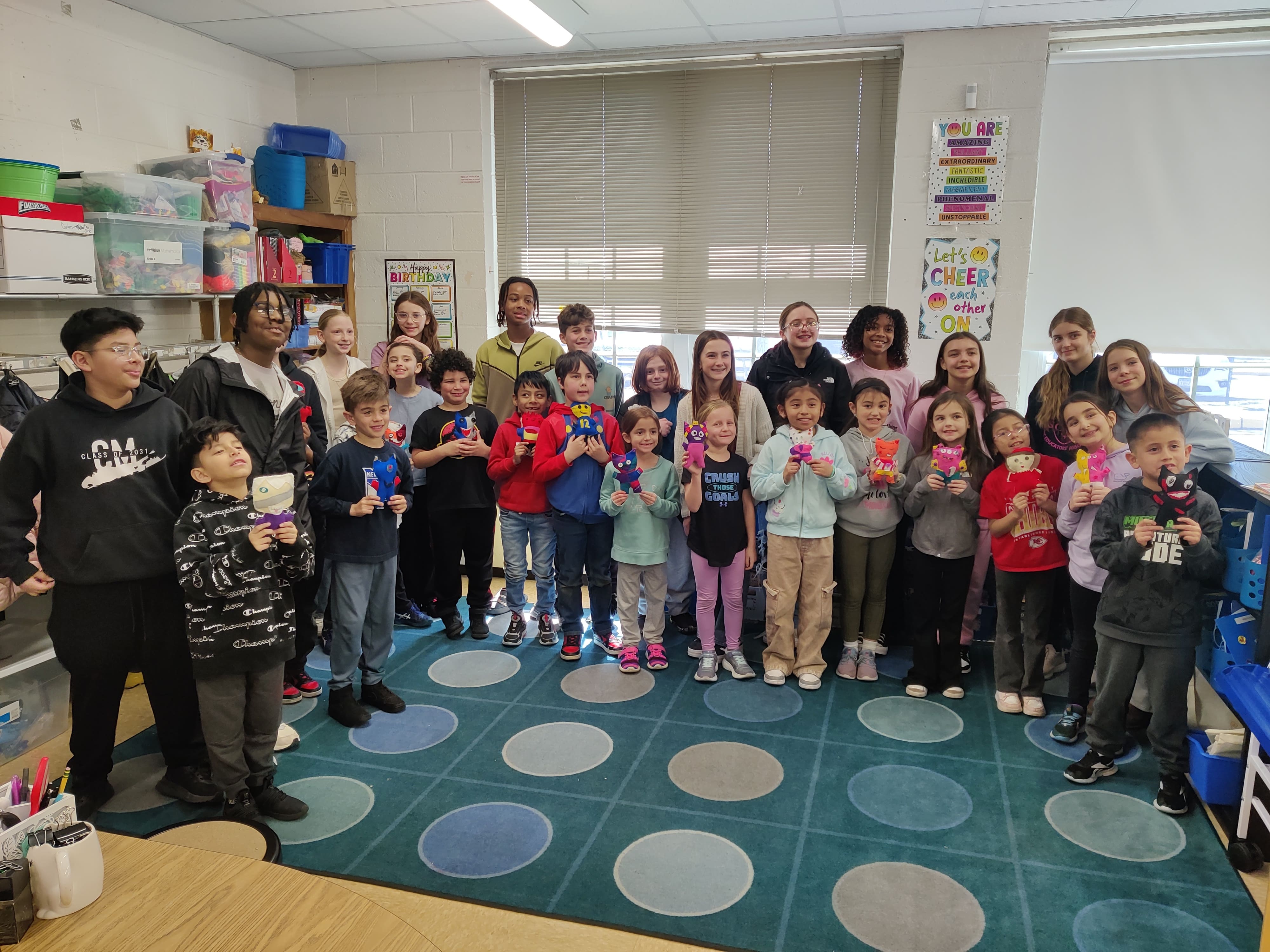 Center Moriches second and sixth graders collaborated on a special Monster Match activity.