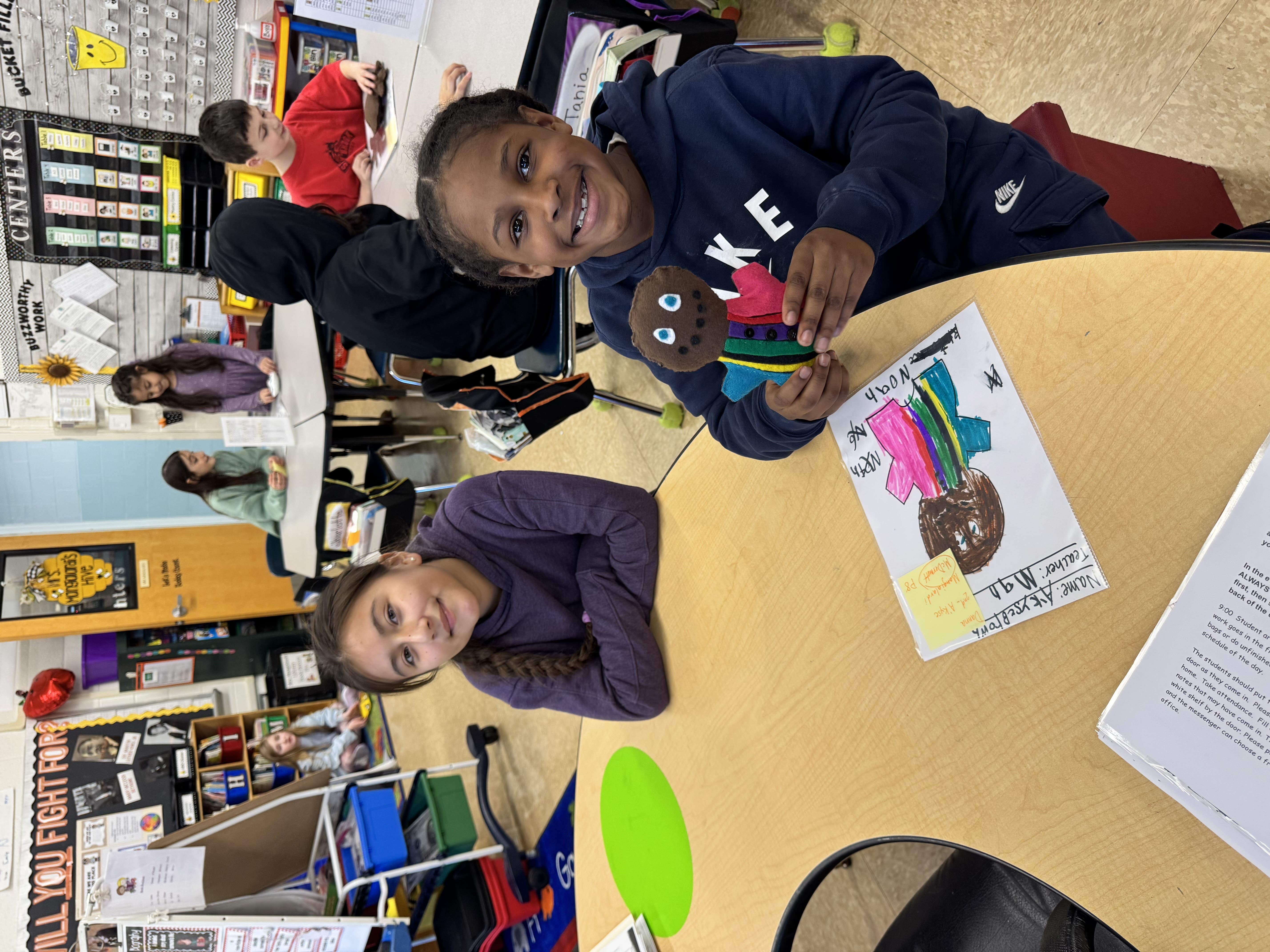 Center Moriches second and sixth graders collaborated on a special Monster Match activity.