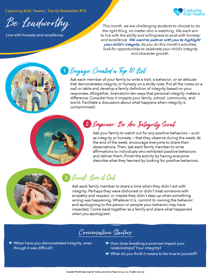 Capturing Kids' Hearts - Family Newsletter #10
