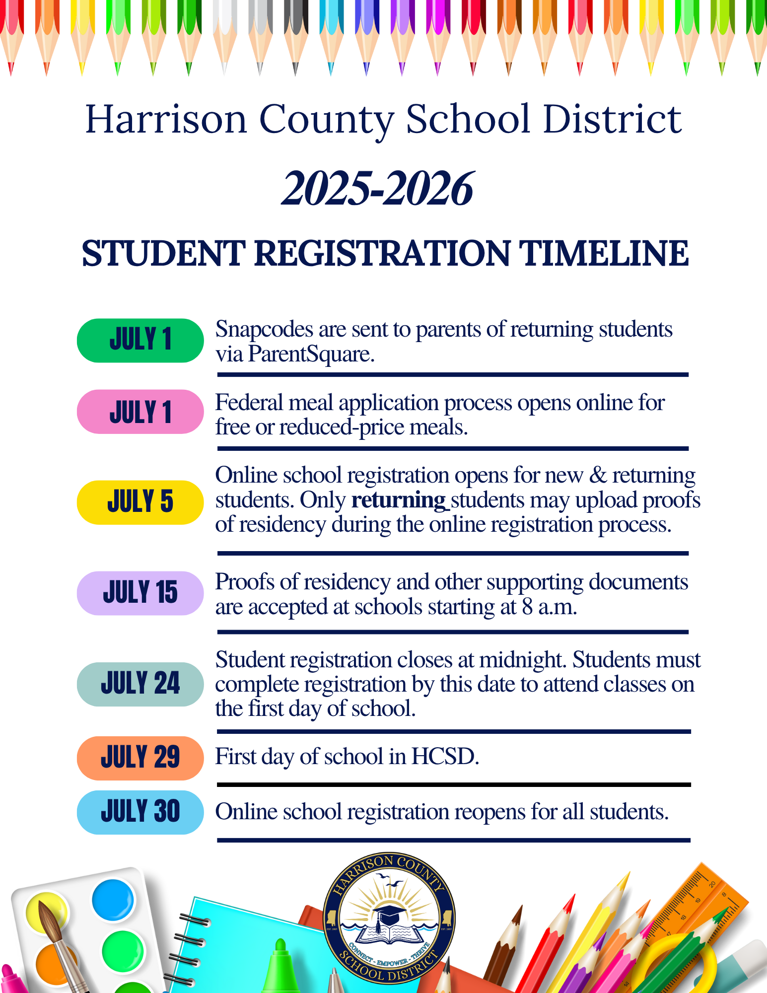 School Registration List