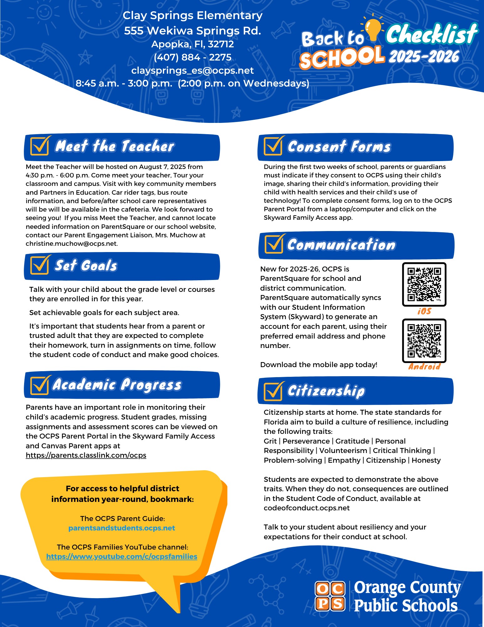 Back to School Checklist page 2