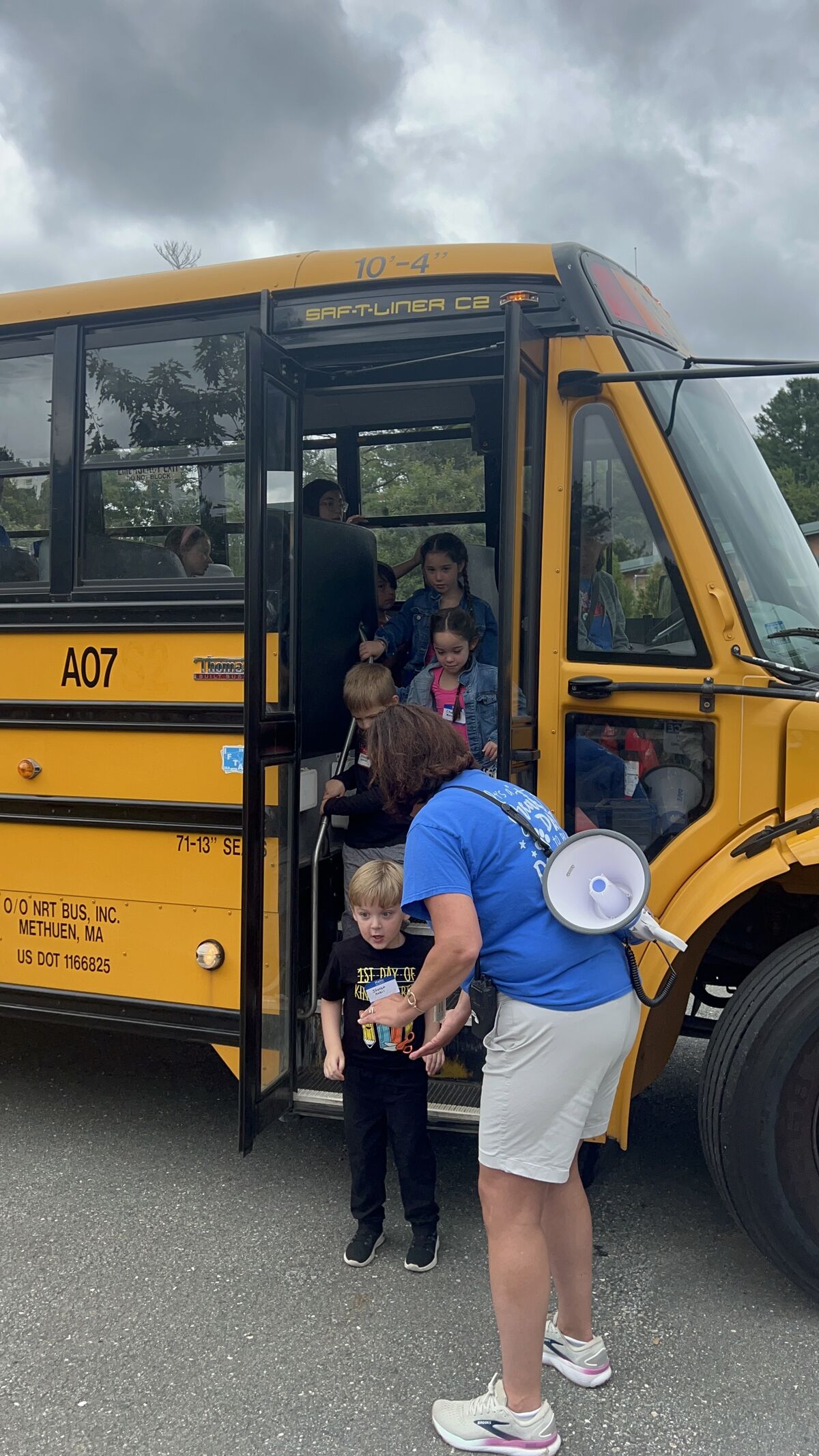 K students get a ride on the school bus
