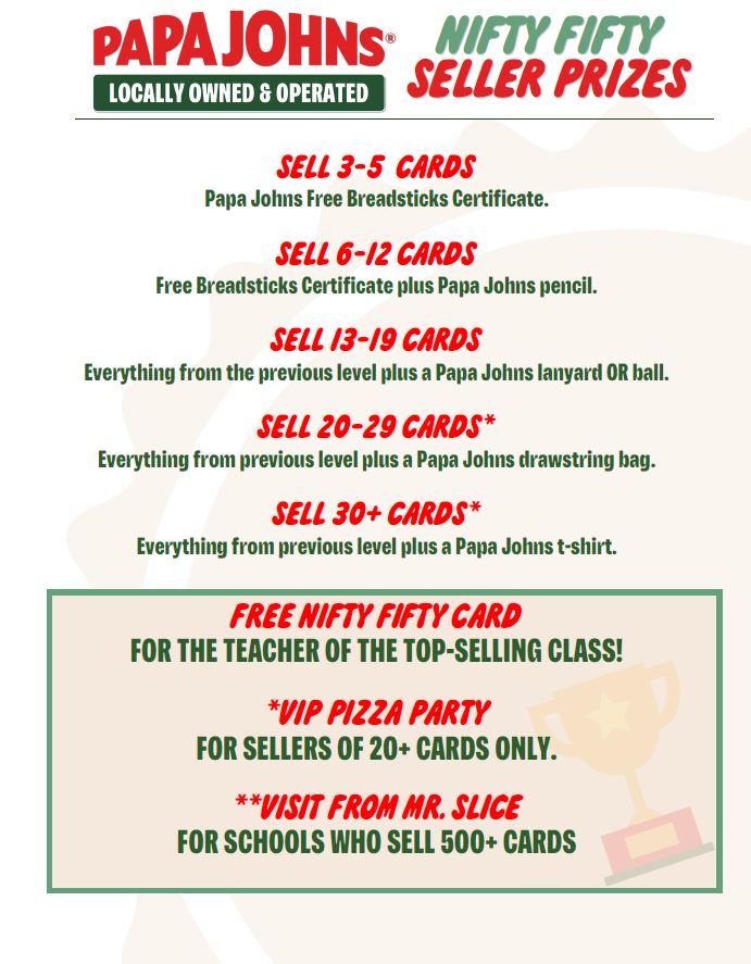 Papa Johns Prizes