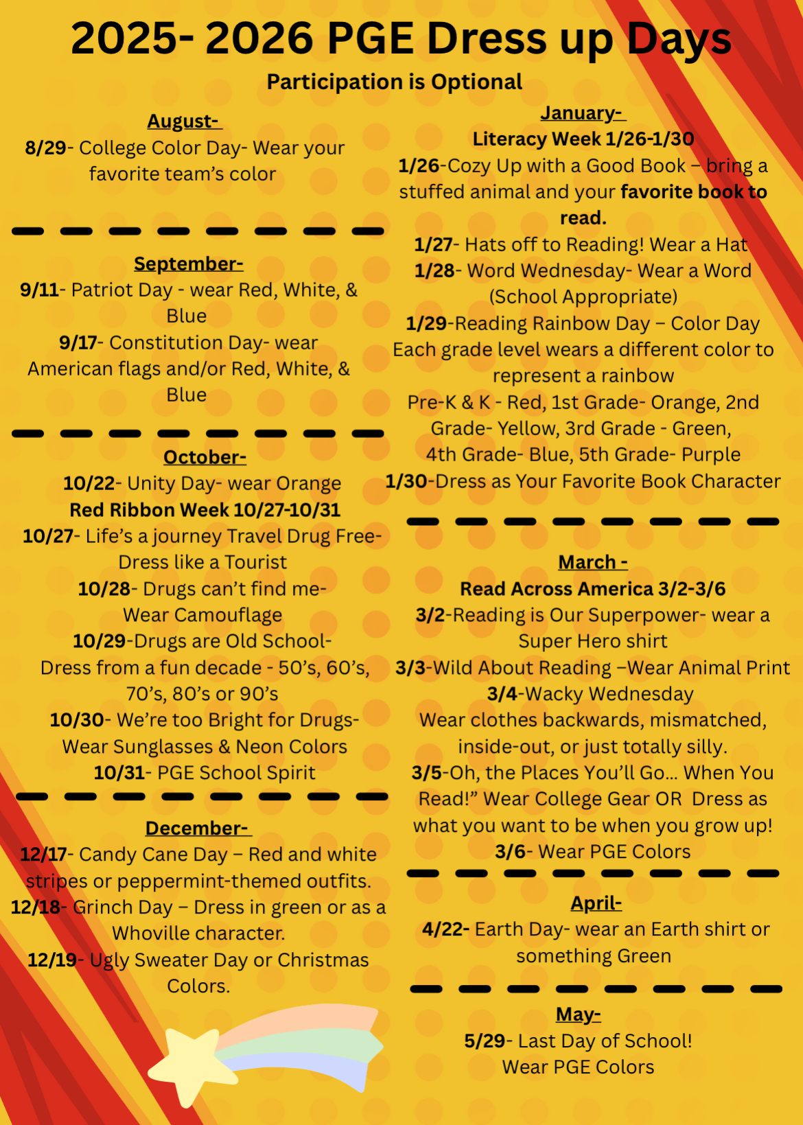 PGE Dress Up Days 2025-2026