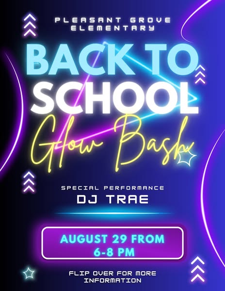 PGE PTA's Welcome Back Glow Bash