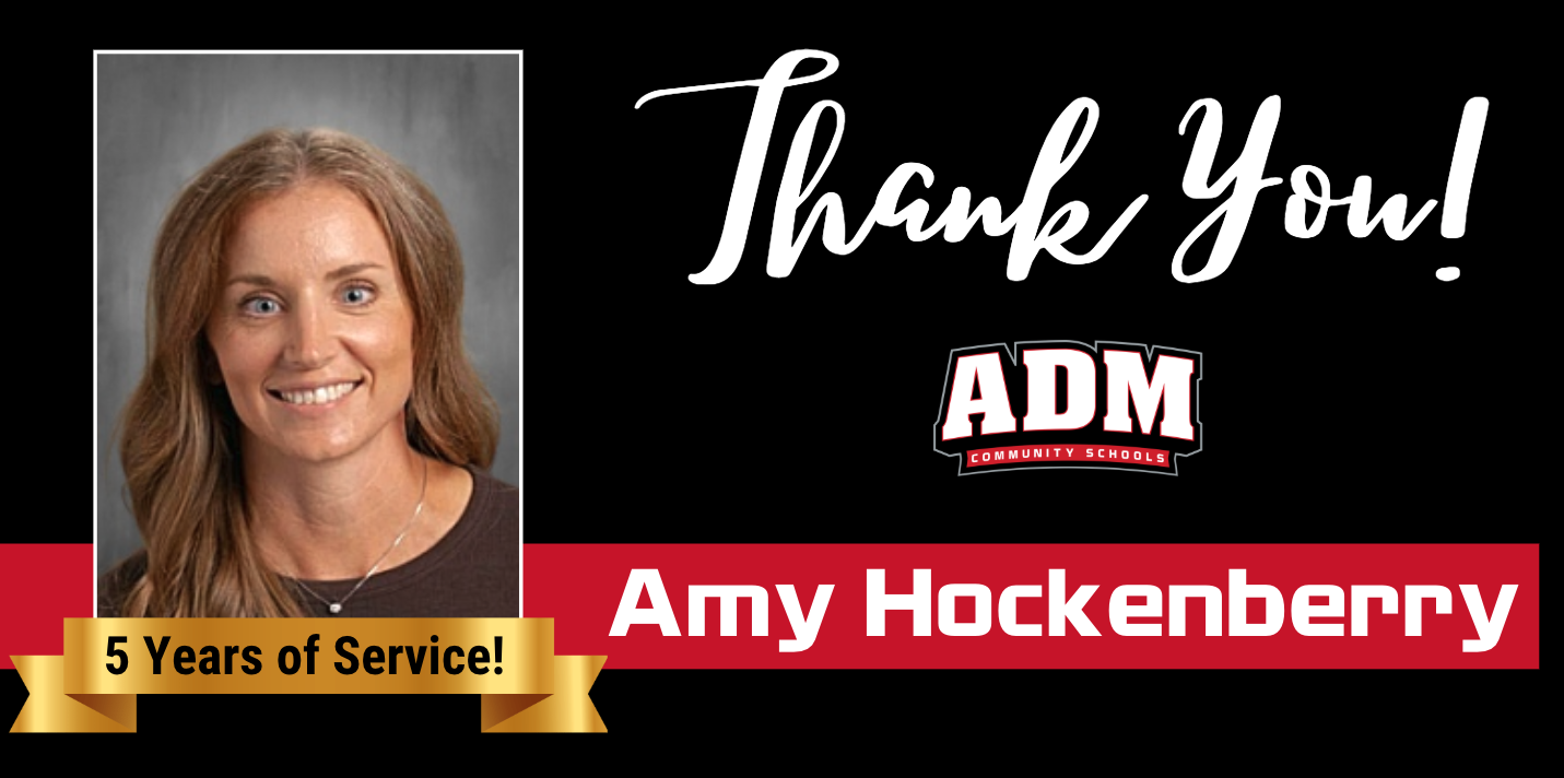 A woman smiles in a portrait, with text that says 'Thank You!' and '5 Years of Service!'