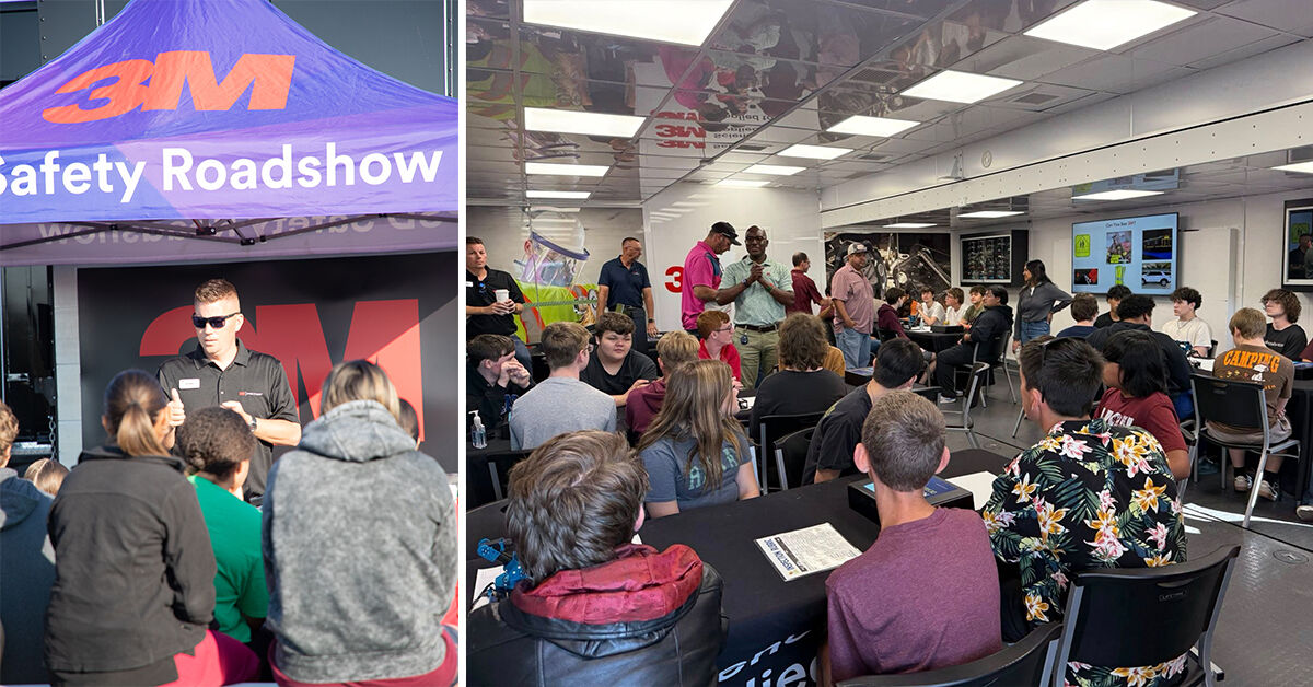 BHS students participate in hands-on learning during the 3M Safety Roadshow.