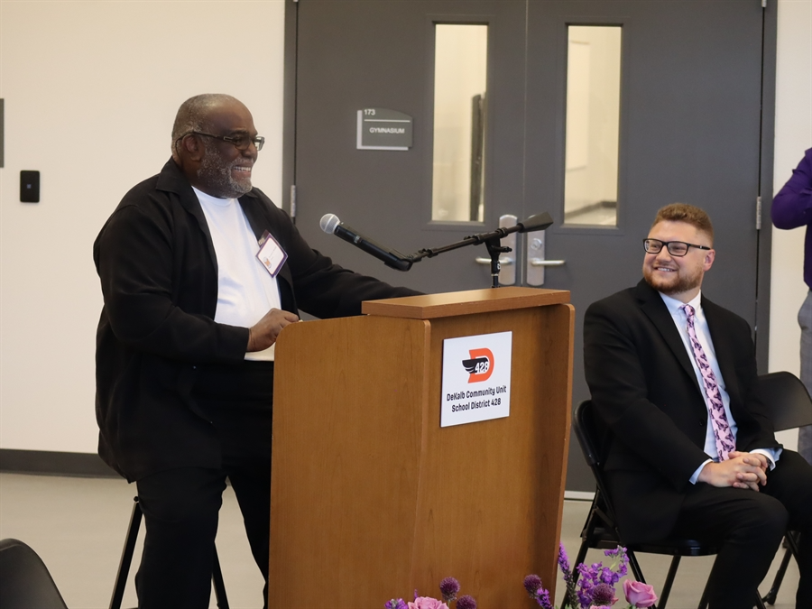 Dr. Mitchell speaks to audience at grand opening. Dr. Mitchell speaks to audience at grand opening.