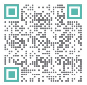 A square QR code with a complex pattern of black and gray squares.