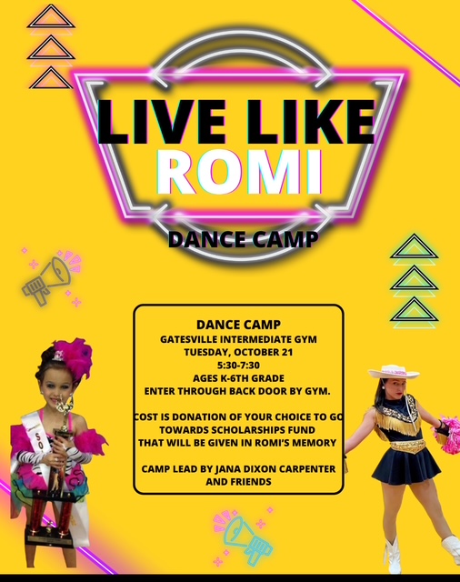 Live Like Romi dance flyer