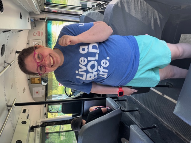 18+ graduate Cassidy in her role as a bus monitor