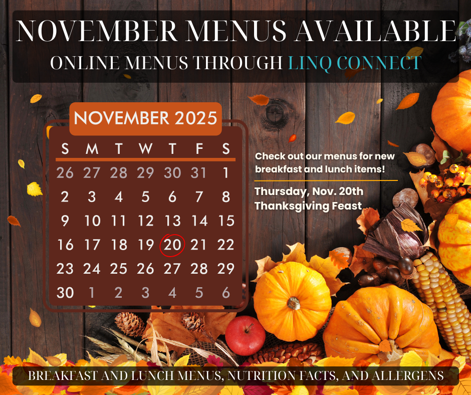 November menus available