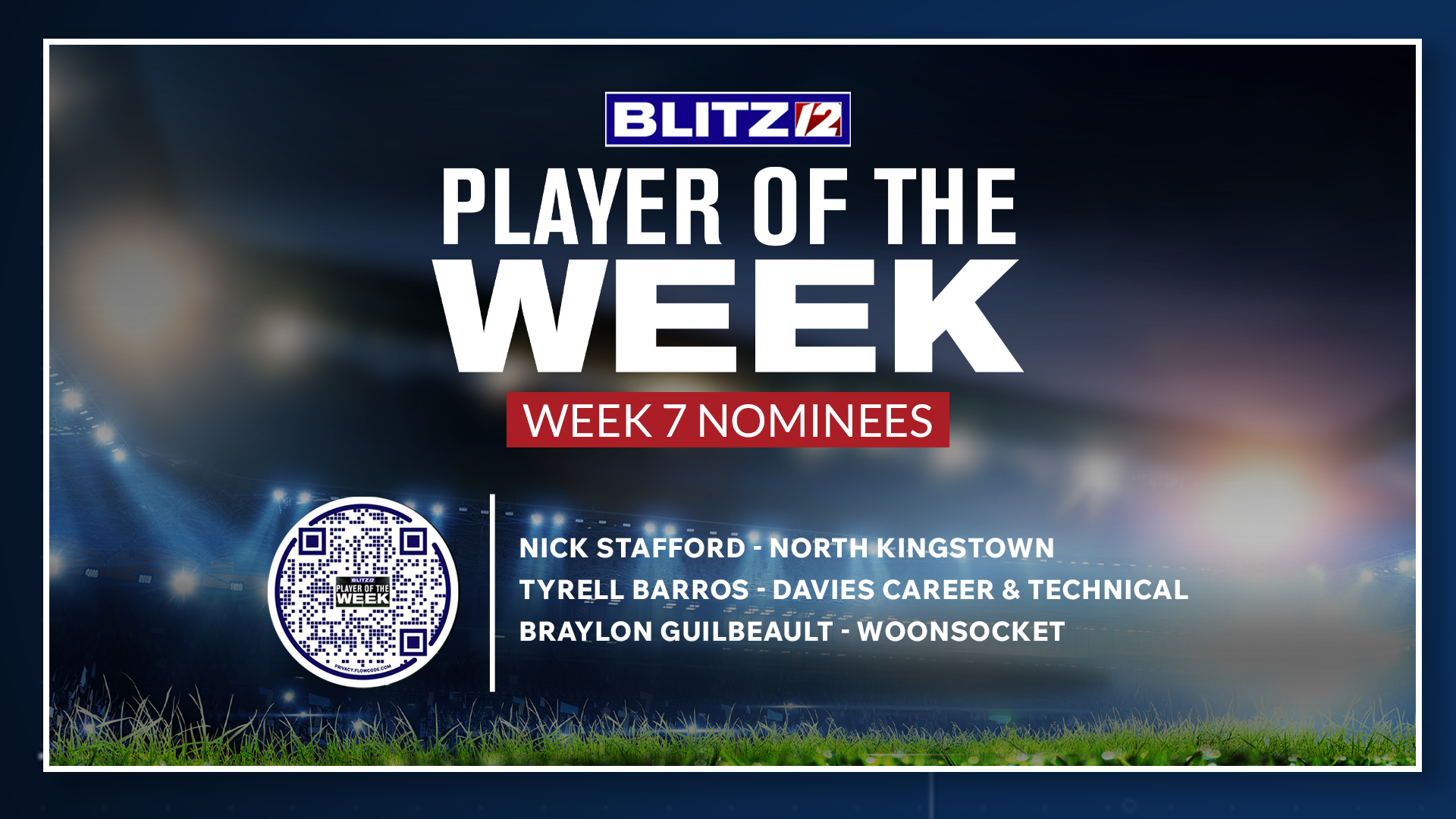 A graphic promoting 'Player of the Week' with nominees listed.